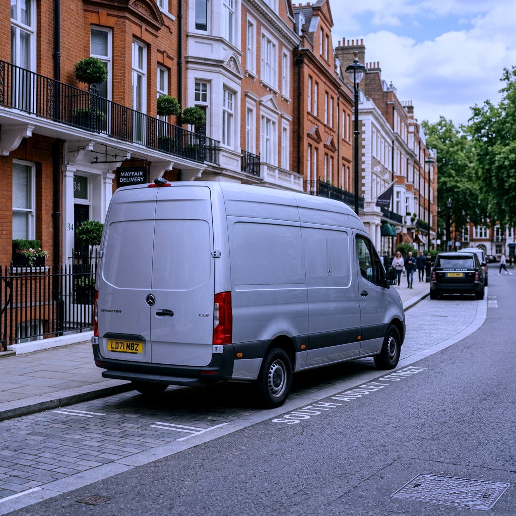 Insured, tracked Black Key Enterprise Sprinter courier van for confidential deliveries